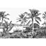 Fototapete Landschaft mit Palmen Schwarz-Weiß