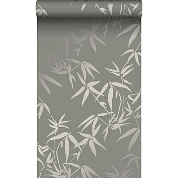 Tapete Bambusblätter Grau
